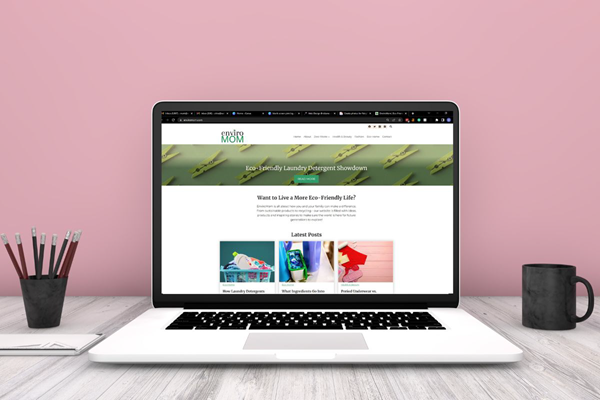 laptop showing website design by FairyDigital