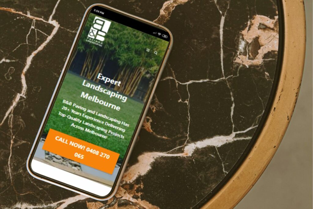 phone showing website created by FairyDigital Brisbane